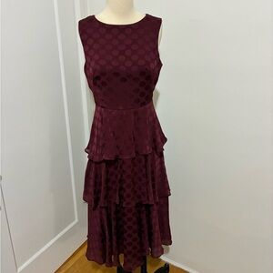Burgundy tiered dress